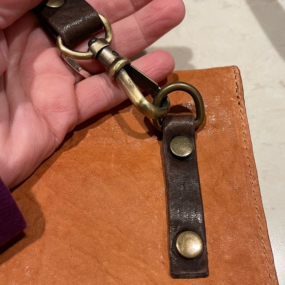 Sundance Catalog Tan and Brown Leather Loredo Crossbody Bag - Picture 3 of 6